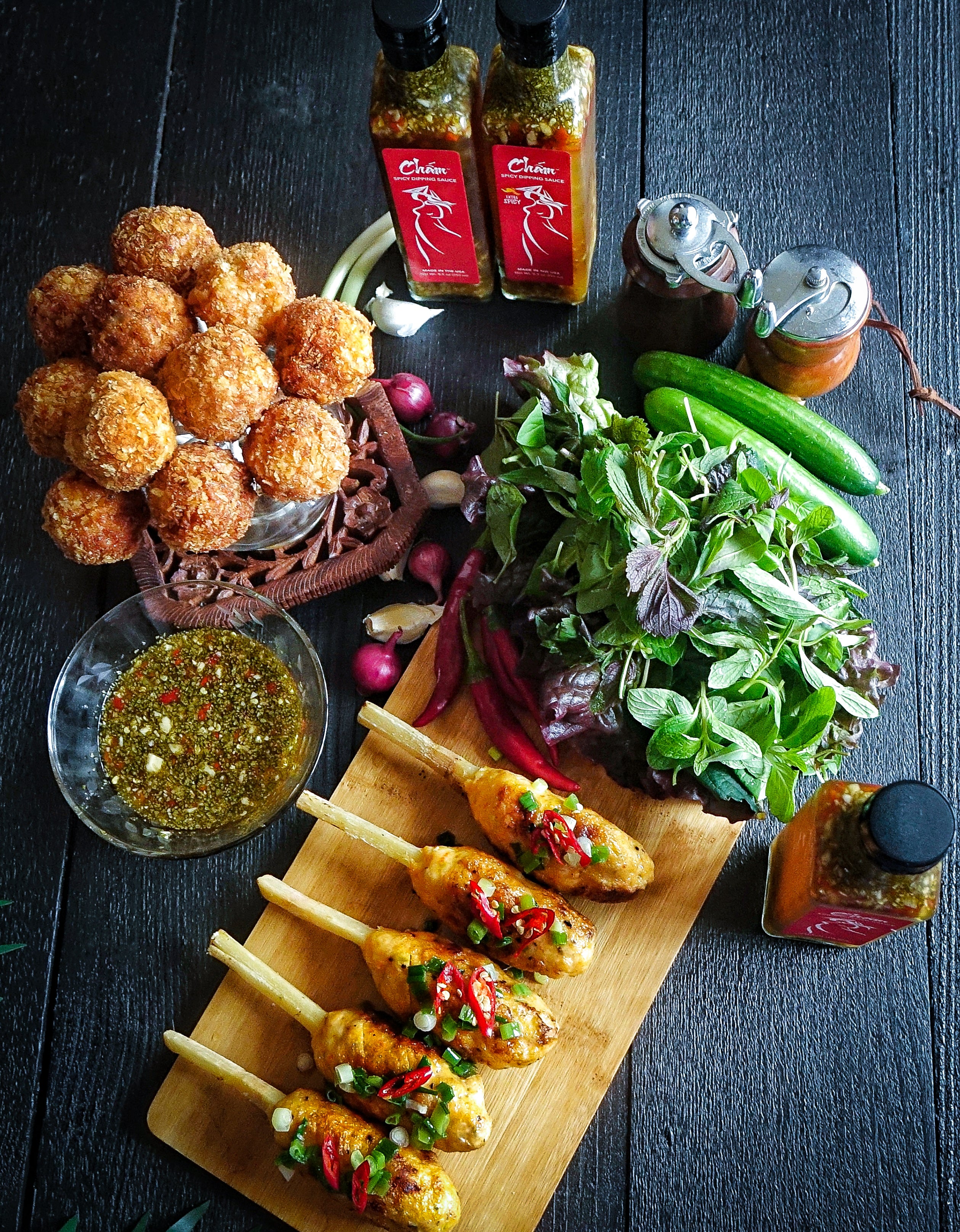 CHẠO TÔM Shrimp Paste Wrapped Sugarcane