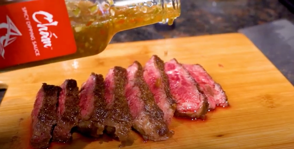 VIDEO: Skillet Steak with Cham Dipping Sauce